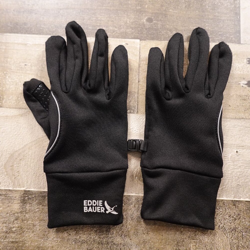 Eddie Bauer Lightweight Softshell Gloves – Black, Women's Size Small